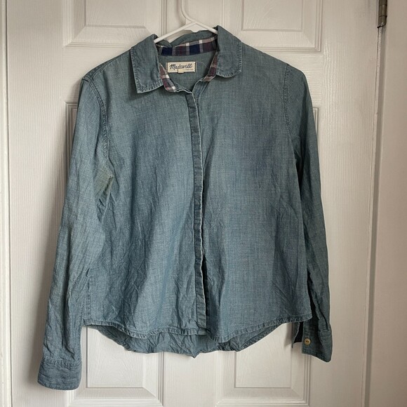 Madewell Lightweight Denim Chambray Button Down shirt long sleeve - Picture 1 of 8